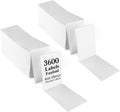 LotFancy 4x6 Thermal Labels, 3600 Shipping Labels Fanfold, 2 Stacks (1800 PCS per Stack), Perforated Mailing Postage Label, Permanent Adhesive, Address Label Compatible with Zebra, Rollo, Munbyn by LotFancy