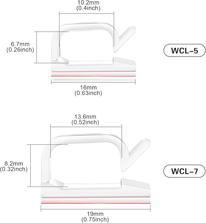 60 PCS XHF 5/8” Adhesive Cable Wire Clips Clear, Outdoor Christmas Light Clips, Cable Staples Cable Management Wire Organizer Cord Holder for Under Desk, Car, Wall, TV PC Ethernet Cable - Image 2