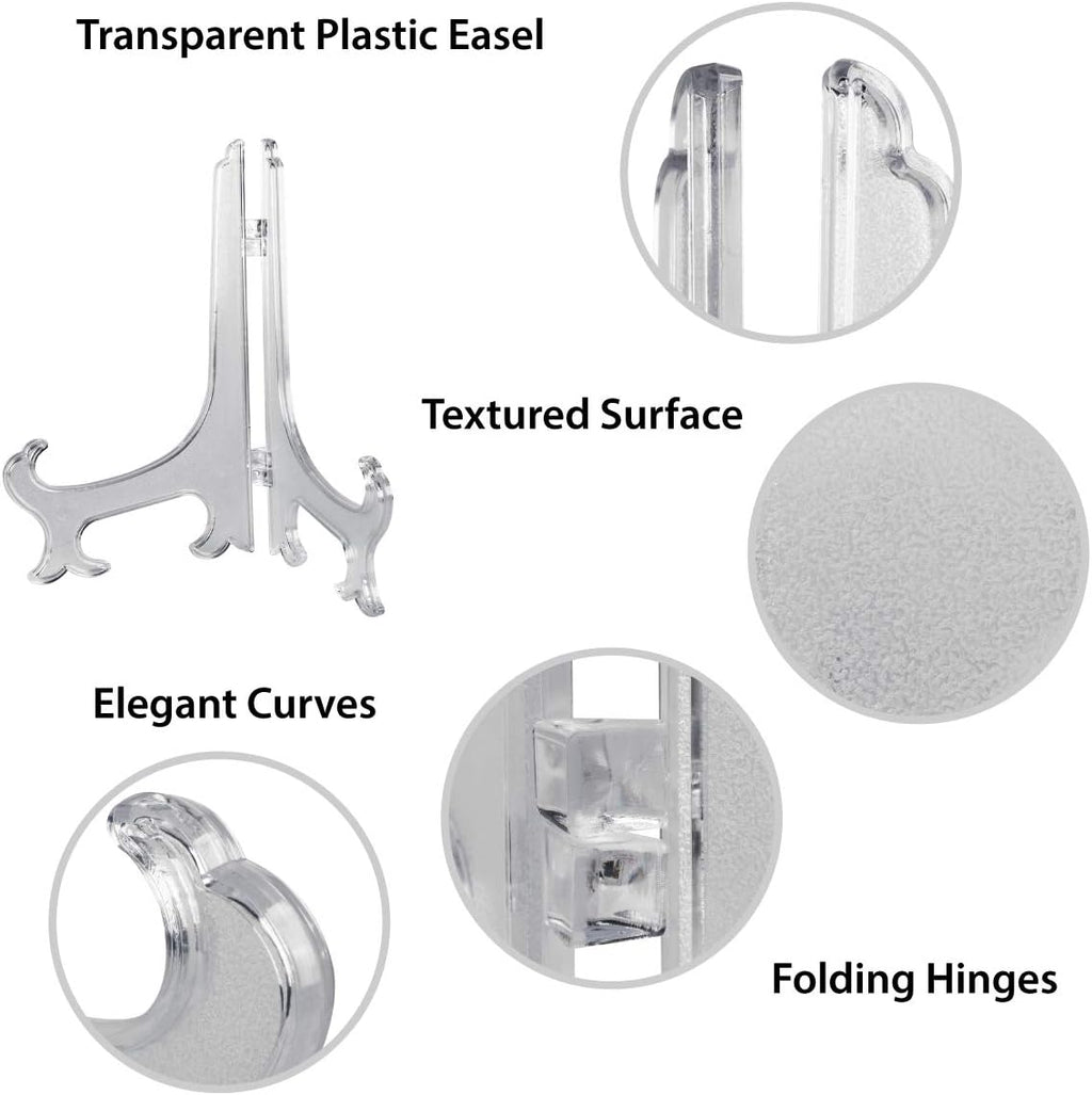 Super Z Outlet Clear Plastic Easels or Stand/Plate Holders to Display Pictures, Placecards, or Other Items at Weddings, Home Decoration, Birthdays, Tables (12 Pack) (8.5 Inch) - Image 7