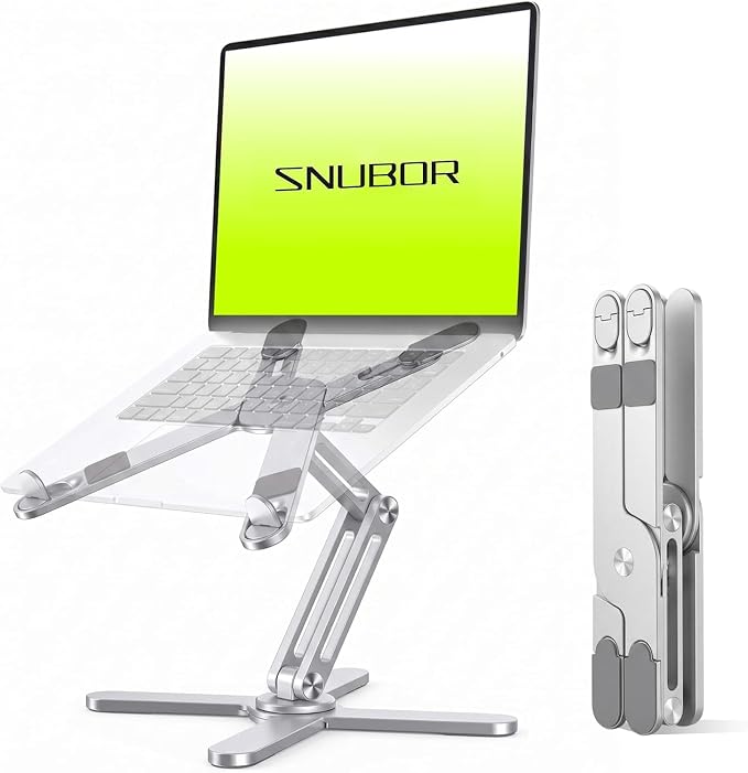 Model-X 3.0 Laptop Stand, Ladjustable Laptop Stand Desk, Ergonomic Laptop Stand Desk，360 Rotating Laptop Riser by SnuBor