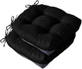 IASEAHK Chair Cushions for Dining Chairs, Seat Cushions for Kitchen Chairs, Indoor Seat Cushions with Ties, Tufted Foam Chair Pads, Non Slip Chair Cushions Set of 2, 15.5" x 15.5" x 4", Black by IASEAHK