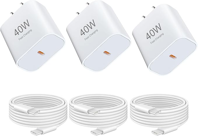i Phone USB C Fast Charger, 3Pack 40W USB C Wall Charger with 6FT Cable for i Phone 17/17 Plus/17 Pro/17 Pro Max/16/16 Plus/16 Pro/16 Pro Max/15/15 Plus/15 Pro/15 Pro Max by Unknown
