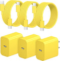 iPhone 17 16 15 Charger Fast Charging 3+3Pack 20W USB C Wall Charger with 6FT Fast Charging Cable Compatible with iPhone 17/17 Air/17 Pro/17 Pro Max/iPhone 16/15 Series, iPad Pro/AirPods -Yellow by Coreykin
