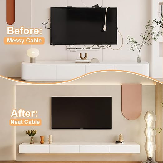 in-Wall TV Cable Management Kit with Recessed Dual AC Outlet, 9FT Extension Cord & Brush Wall Plate, TV Wire Hider for Wall Mounted TV, Power & Low Voltage Cable Concealer (2AC) - Image 6