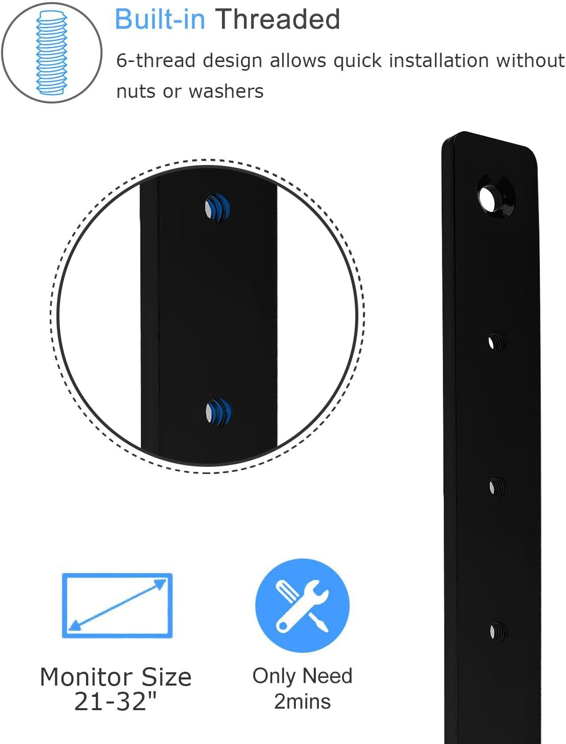 IFCASE Steel VESA Extension Plate for Monitor Wall Mount, 75mm & 100mm - Image 3