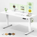 Veken 55 Inch Large Electric Standing Desk, Gaming Table, White | Height Adjustable Sit Stand Up Computer Tables for Home Office, Study , Writing, Suit students, employees and group work by Veken