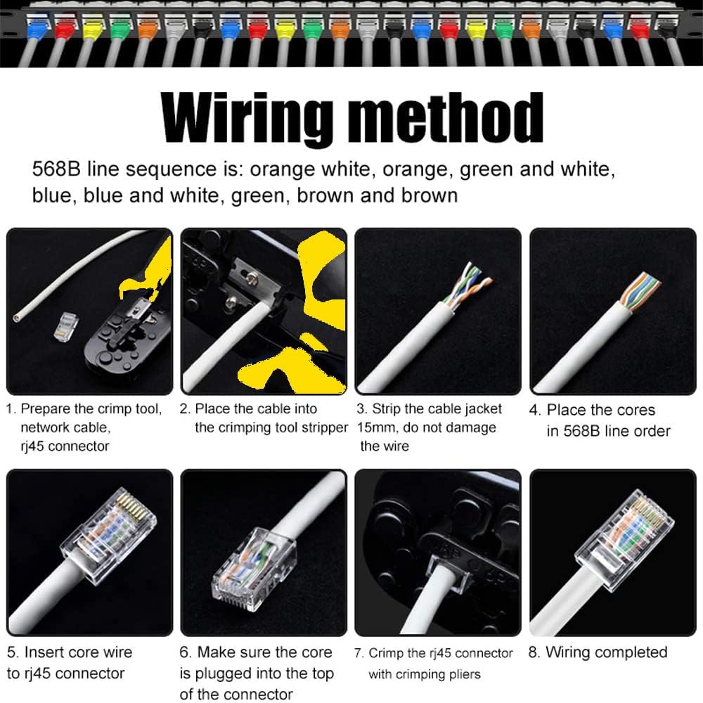 TAIWAIN CAT6 Network Crimp Tool Repair Set CAT5 Crimper with RJ45 Connectors for RJ11/RJ12, Network Crimping Wire Stripper Kit with 50PCS Covers, Professional Punch down Cutter(Azure) - Image 2