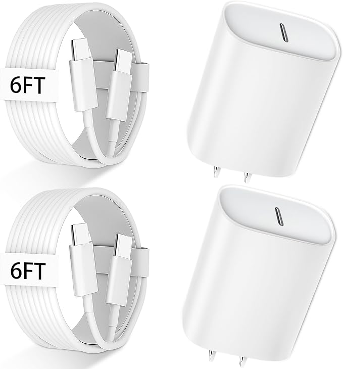 iPhone 17 16 15 Charger Fast Charging, 6 FT iPhone 17 Pro Max Charging Cable (65W/3A) USB C Cord with 20W PD Fast iPhone 17 Pro Max Chargers Block for iPhone 17/17 Pro Max/17 Air/16/15 Series, iPad by Bustuny