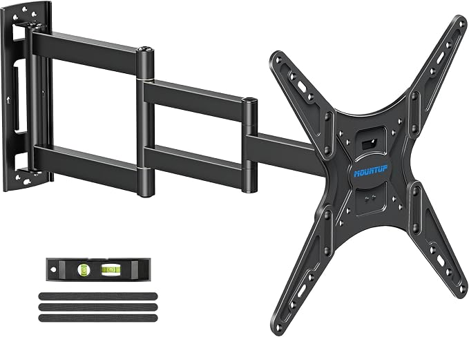 MOUNTUP Corner TV Wall Mount for Most 26-65 Inch TVs, Long Arm TV Mount with 30 Inch Extension Arm, Smooth Swivel Tilt Single Stud Full Motion Bracket Max VESA 400x400mm, 77 lbs Heavy Duty, MU0057 by MOUNTUP