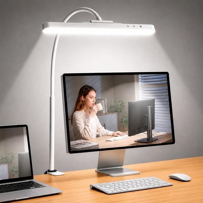 ShineTech Rechargeable Desk Lamp for Home Office,Magnetic Clip On Desk Lamp | 3 Color Modes & Stepless Dimming,Adjustable Gooseneck Lamp, Cordless, Long-Lasting Battery, Eye-Caring Wall Light for Reading by ShineTech