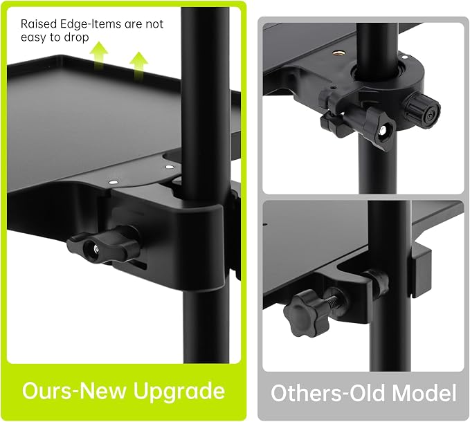 Extendable Camera Desk Mount w Detachable Tray for DSLR Live Stream Vlog | 17.7-28.74" Adjustable height. 8.93"x6.75" Tray holds 4.4lb. 1/4" Ball head 360° rotation.Fits desks up to 2.36". Tool-free - Image 4