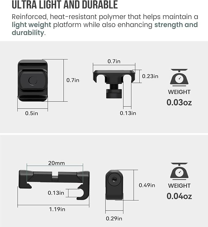 Pressure Switch Cable Management Kit Compatible with M-LOK/Picatinny Rail, Pressure Switch Cable Guides, Cable Clips, Wire Management for Flashlight/Laser, 16 Pack(8 Mlock + 8 Picatinny) - Black - Image 4