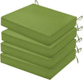 HARBOREST Outdoor Chair Cushions Set of 4, Water Resistant Patio Chair Cushions with Ties, Outdoor Seat Cushions for Patio Furniture, 17"x16"x2", Grass Green by HARBOREST