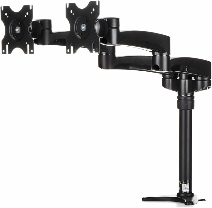 StarTech Desk Mount Dual Monitor Arm 24in, Articulating, Black (ARMDUAL) | Supports Monitors 12'' to 24" (29.9lb/13.6kg), Adjustable VESA Monitor Arm, Grommet or Desk Mount - Image 8