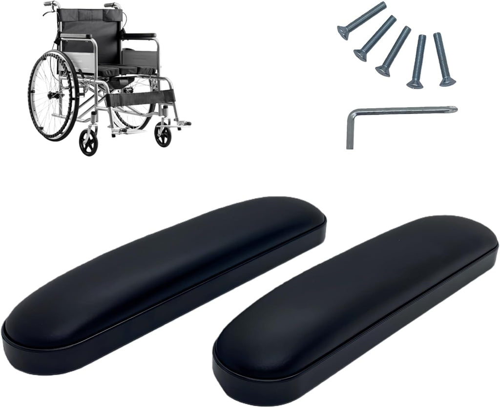 Wheel Chair Arm Rest Replacements, 10-1/4", Black by Ruawtcs
