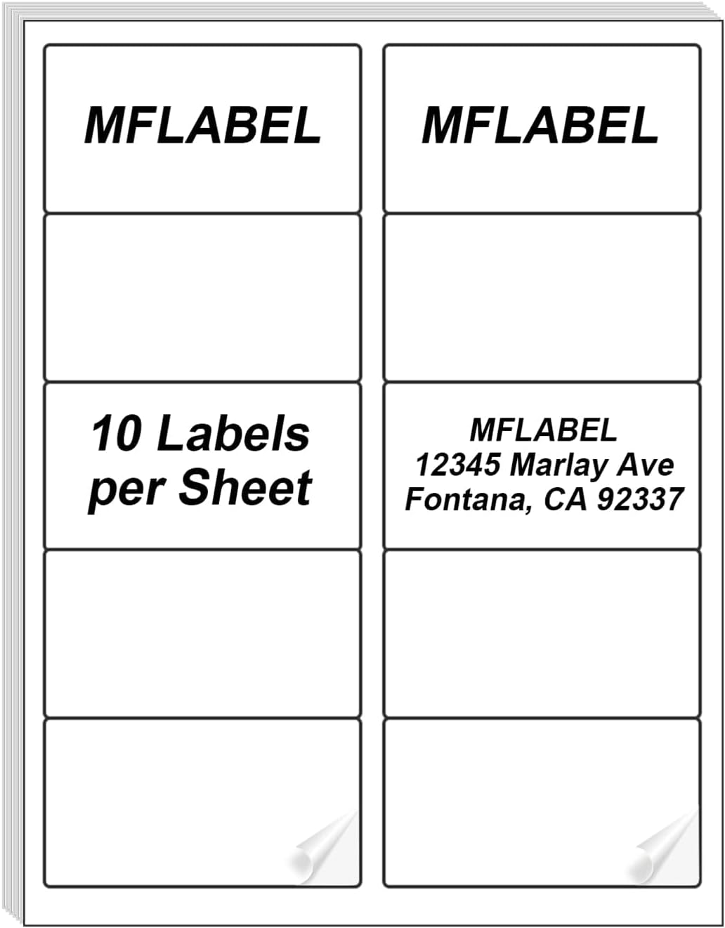 MFLABEL Shipping Labels for Laser & Inkjet Printer 2" x 4" (10-up) 16000 Sheets by MFLABEL