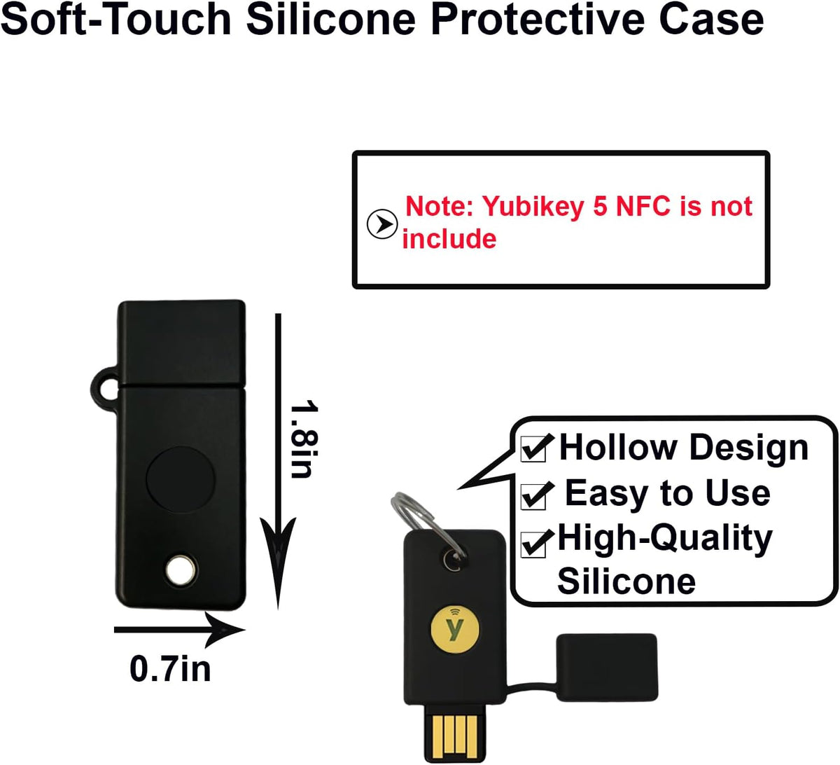 2Pack Case for YubiKey 5 NFC,Silicone Cover Fit for Yubico Security Key - Image 5