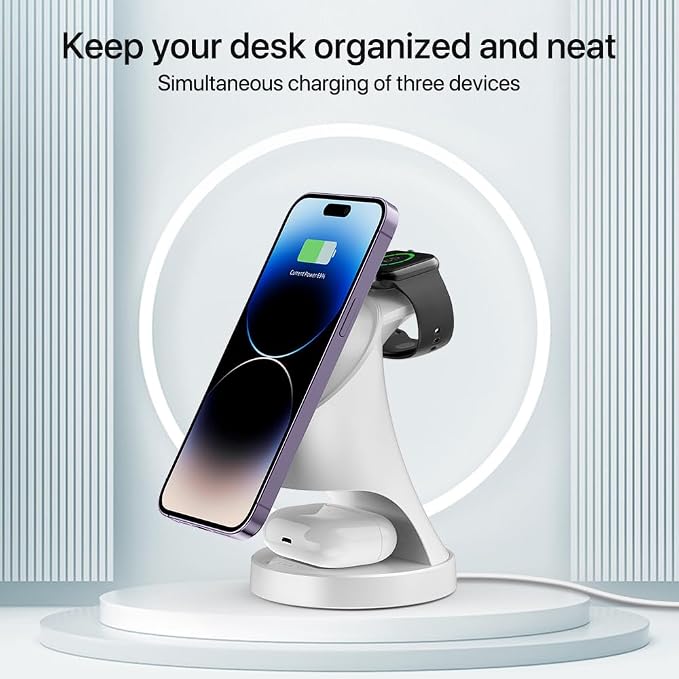 3 in 1 Wireless Charging Station for Apple Devices,Magsafe Charger for IPhone17 16 15 14 13 12 Pro/Max/Plus/Mini Wireless Charger Station for AirPods 2/3/4Pro iWatch Ultra11/10/9/8/7/SE/6/5/4/3/2 - Image 6