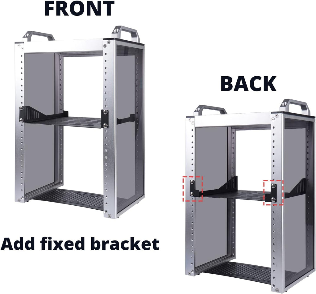 GeeekPi 2PCS 1U Rack Mount Shelf for 10 inch Server Rack, 7.87" Depth Vented Cantilever Tray for Network Rack and DeskPi RackMate T1/T0 Server Cabinet - Image 5