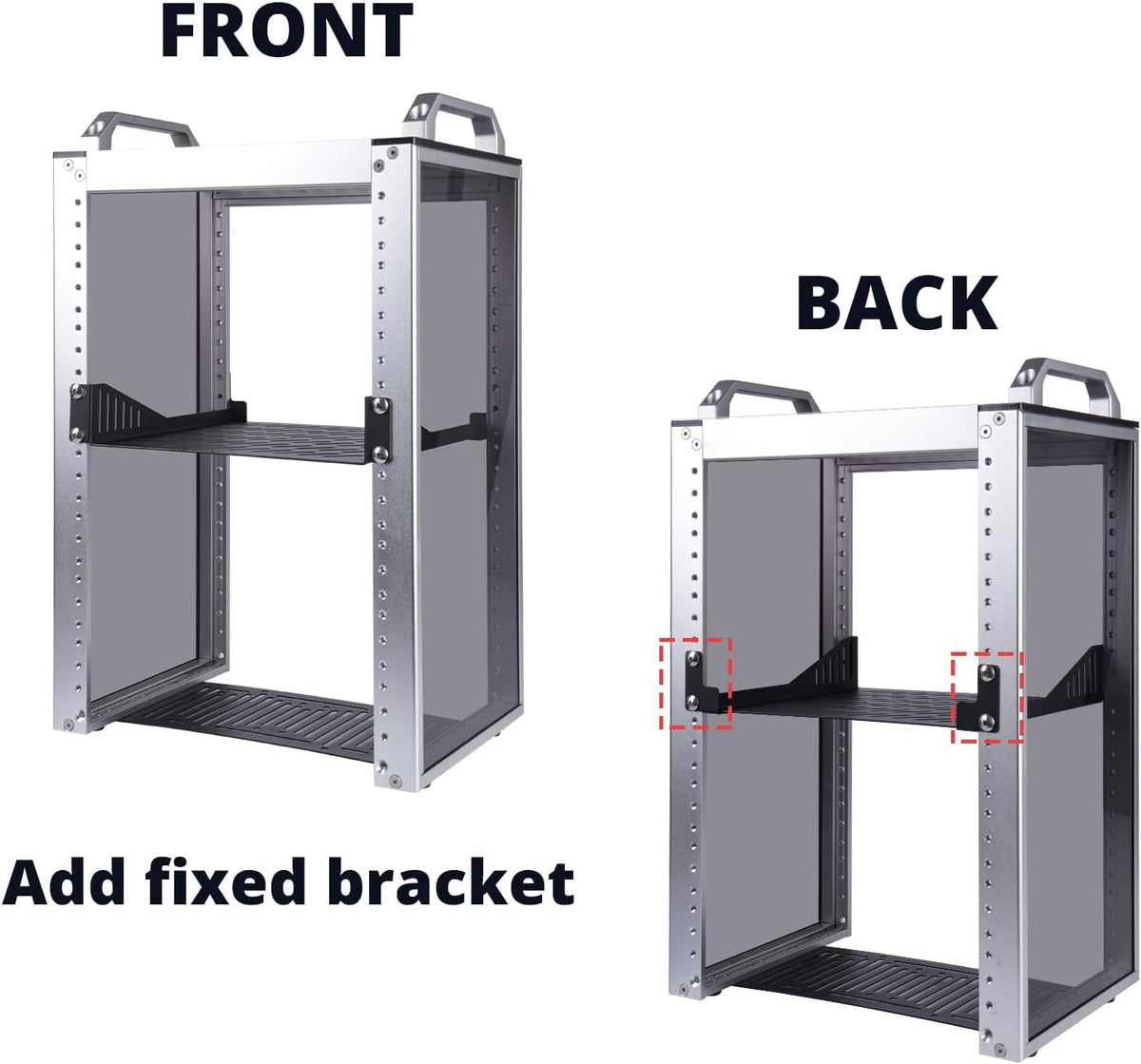 GeeekPi 2PCS 1U Rack Mount Shelf for 10 inch Server Rack, 7.87" Depth Vented Cantilever Tray for Network Rack and DeskPi RackMate T1/T0 Server Cabinet - Image 5