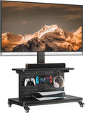 Perlegear Motorized Mobile TV Stand with Pegboard Storage for 32–80" TVs by Perlegear