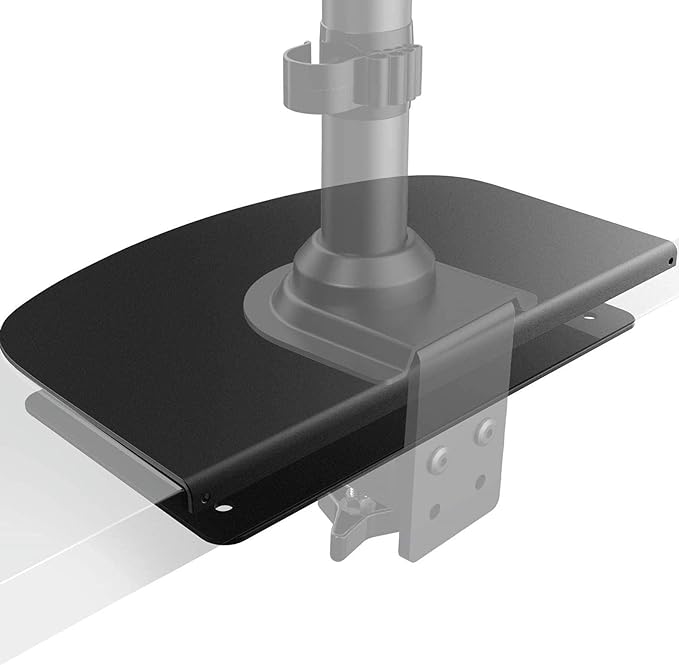 HUANUO Steel Monitor Mount Reinforcement Plate for Thin, Glass and Other Fragile Tabletop, Steel Bracket Plate Fits Most Monitor Stand C Clamp Installation by HUANUO