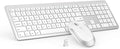 seenda Wireless Keyboard and Mouse Combo, Slim Full-Size Design | Quiet typing and mouse clicks, 2.4G USB receiver, Adjustable DPI mouse, Compatible for Windows PCs/laptops, White Silver by seenda-JustBeYourself