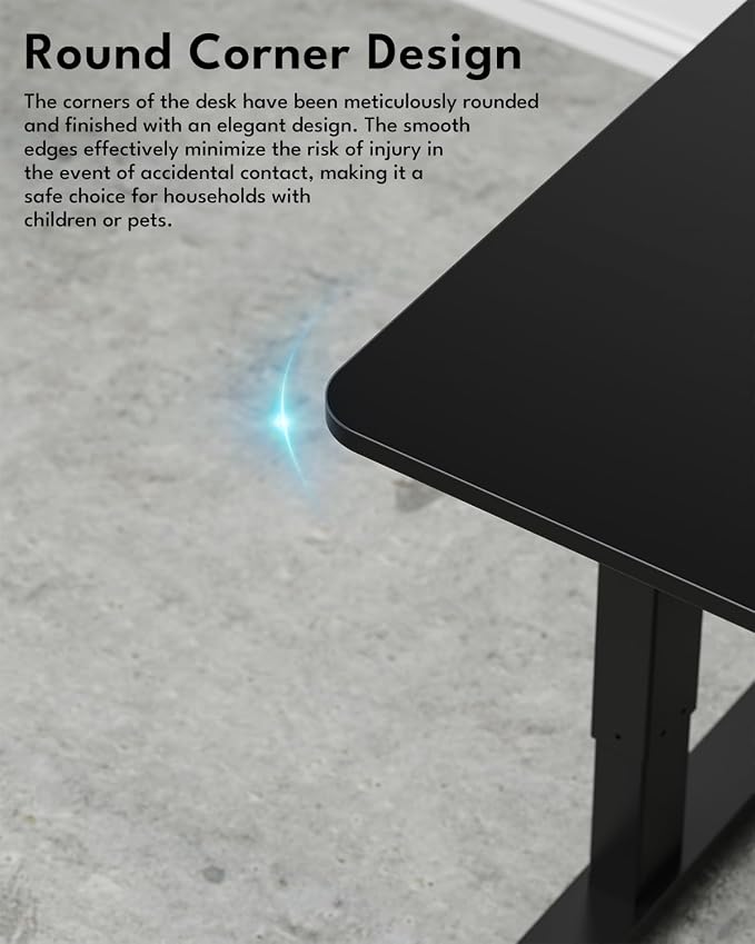 Electric Standing Desk, Gaming Desk, 40 x 24 Inch, Black | Height Adjustable Computer Desk with Smart Controller, Sit and Stand Up Table for Home, Office, Work, Study, Writing - Image 7