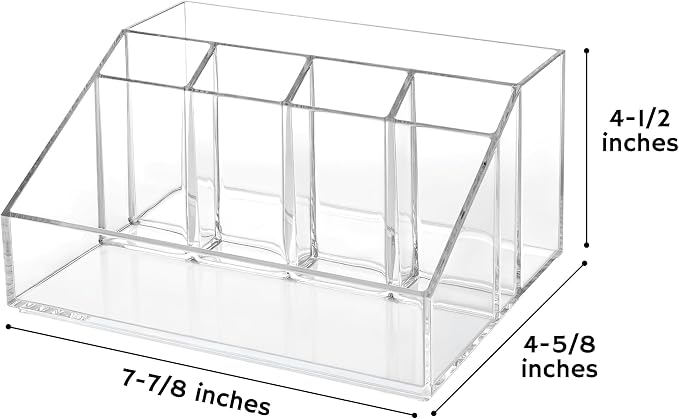 STORi Stackable Desk Organizer, Clear Pen Pencil Makeup Brush Holder for Desktops and Vanities, 6 Compartment Caddy (Made in USA) - Image 2