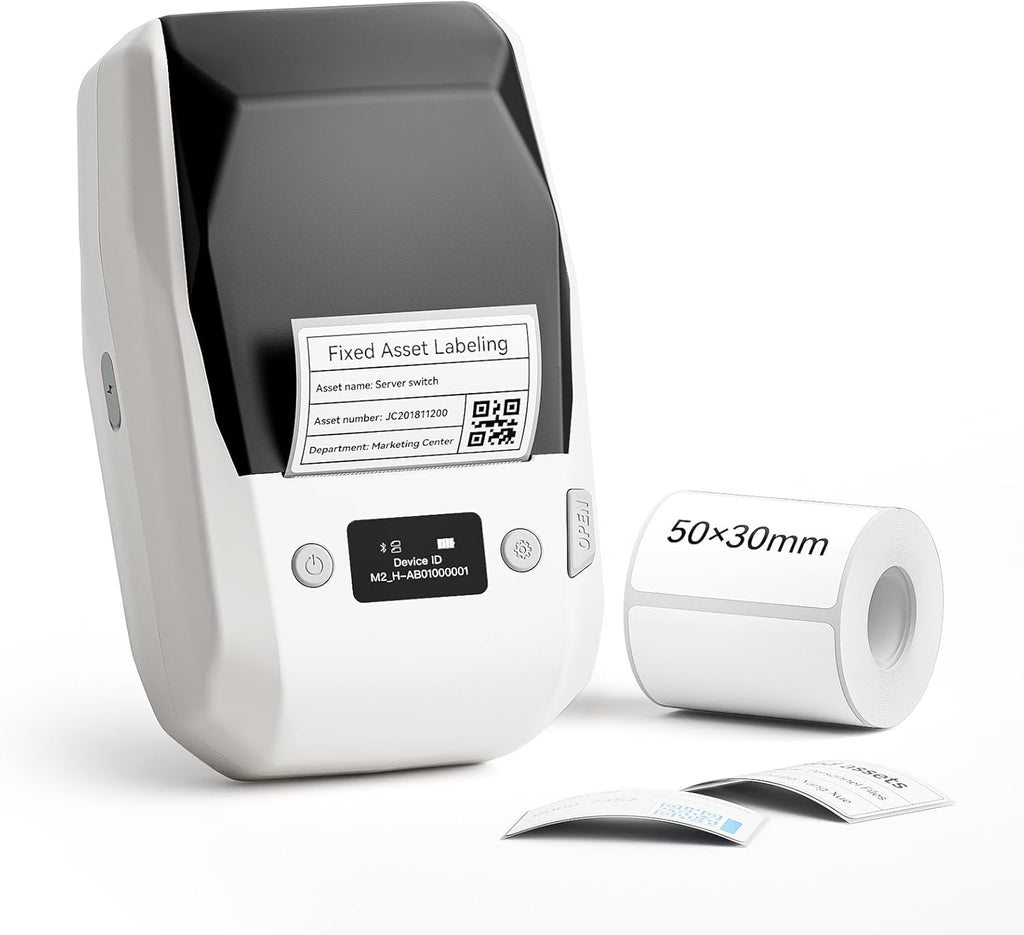 NIIMBOT M2 Label Maker with Tape, 2" Thermal Transfer Label Printer, White by NIIMBOT