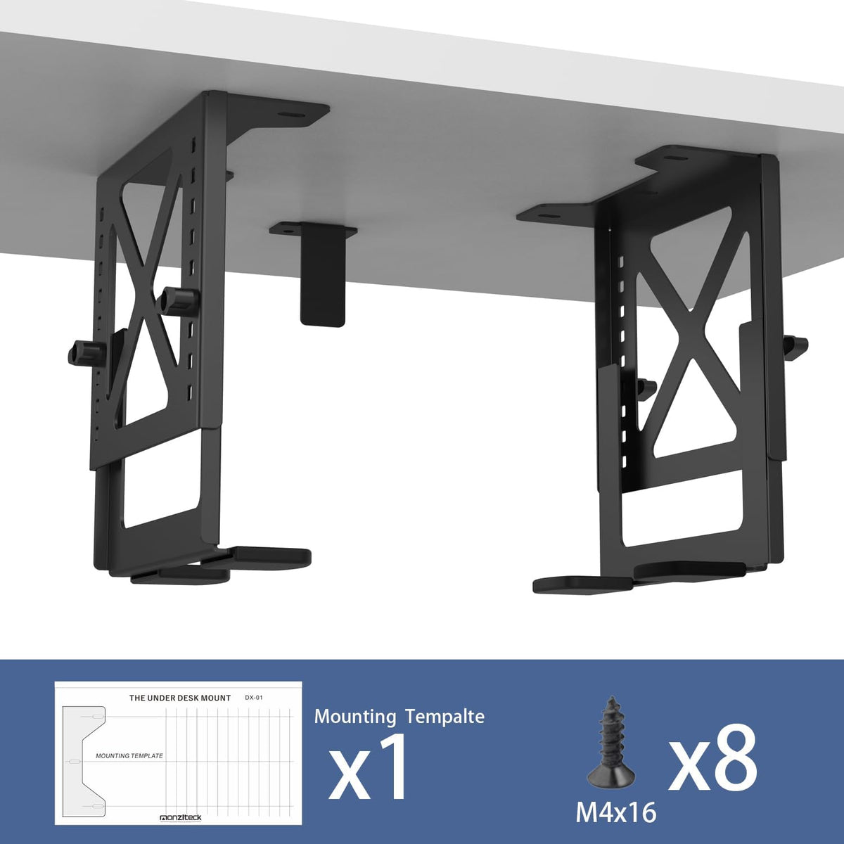 Adjustable Under Desk PC or NAS Mount Bracket Holder，Compatible with Desktop NAS(Network Attached Storage),CPU,UPS,Small Form Factor Desktop Tower.Xbox Series x,OptiPlex7000/7010 - Image 2