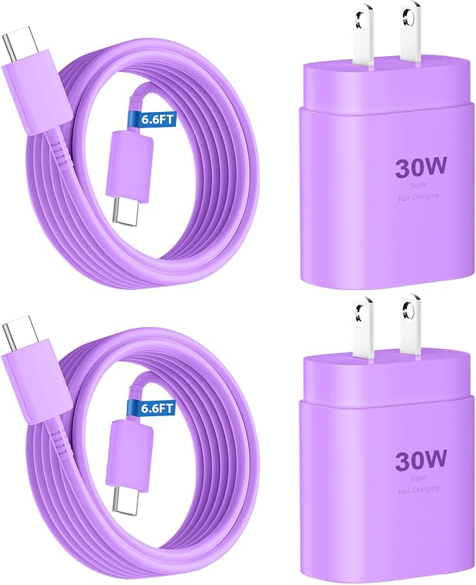 Phone 17 16 15 Charger Fast Charging,30W USB C Phone 17 16 15 Pro Max Charger Block &6.6FT Long Type C Cable Cord for i.Phone 17/Air/17 Pro/17 Pro Max/16/16 Plus/16Pro/16 Pro Max/15/15 Pro Max,Purple by DiHines