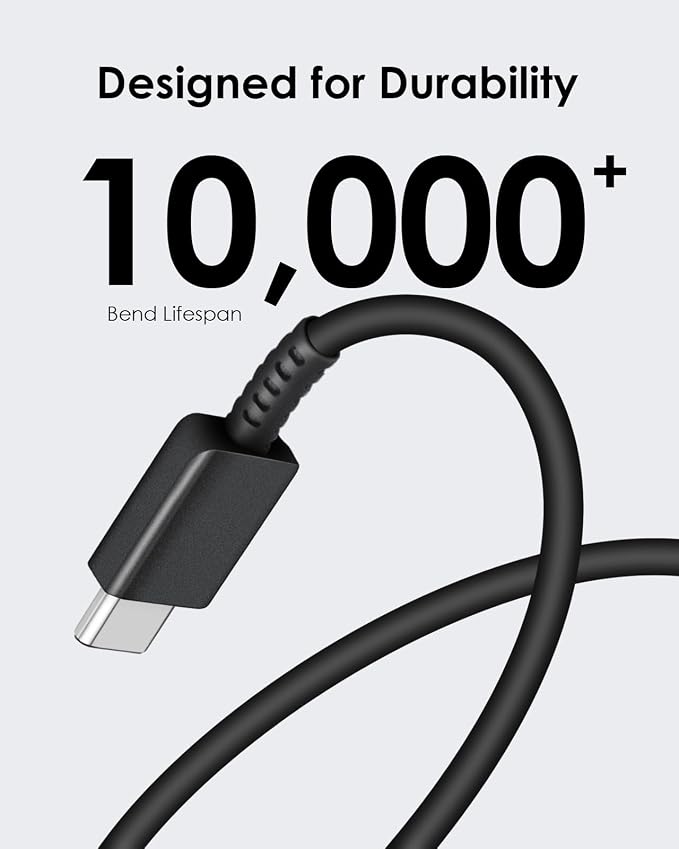 AISNI USB C Charger 25W Type C Charger Fast Charging Android Charger Block | for Galaxy S26 Ultra/S26/S26+/S25 Ultra/S25/24 Ultra/S24/S23 Ultra/S22 Ultra with 10 FT Long Phone Charger USB C Cord-Black - Image 5