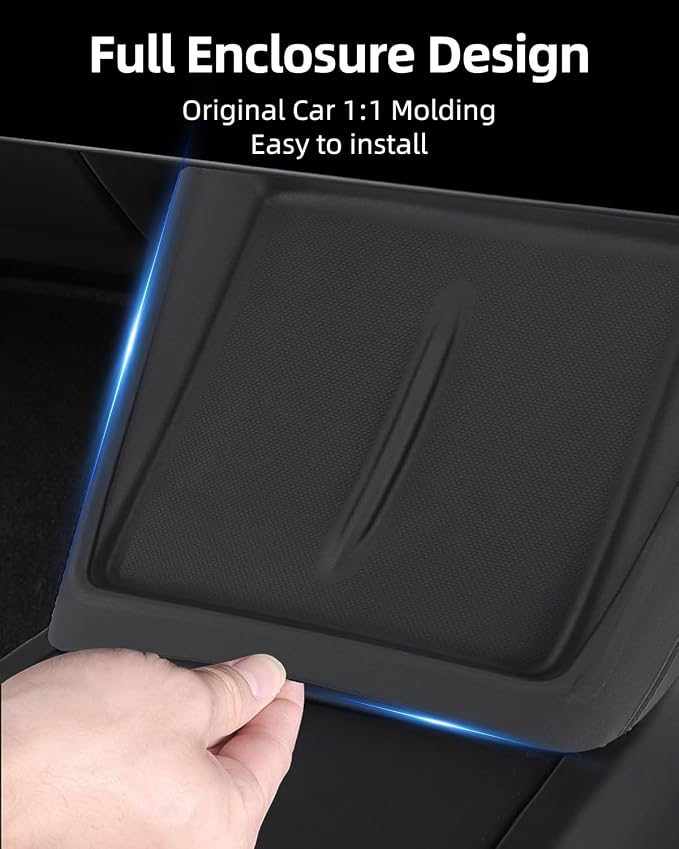 Center Control Wireless Charging Mat, Charger Pad for Tesla Model Y Juniper | White wireless charging silicone pad,center console wireless charger pad 2025 2026 - Image 5