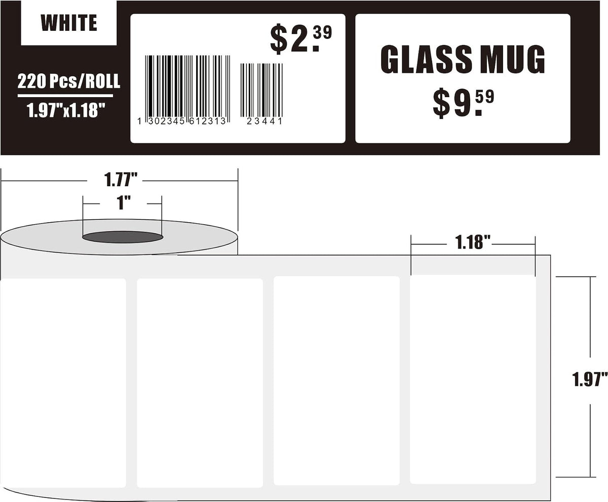 2 Rolls 2"x1.18" Thermal Tape for Phomemo M110 Thermal Labels 50x30mm - Image 2