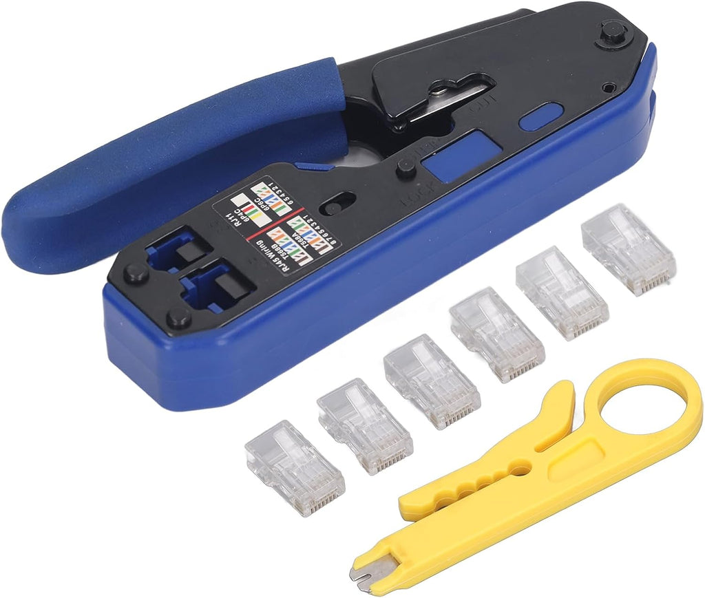 RJ45 Crimping Tool Kit, Alloy Steel 8P8C Jack Ethernet Crimper by Fafeicy