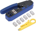 RJ45 Crimping Tool Kit, Alloy Steel 8P8C Jack Ethernet Crimper by Fafeicy