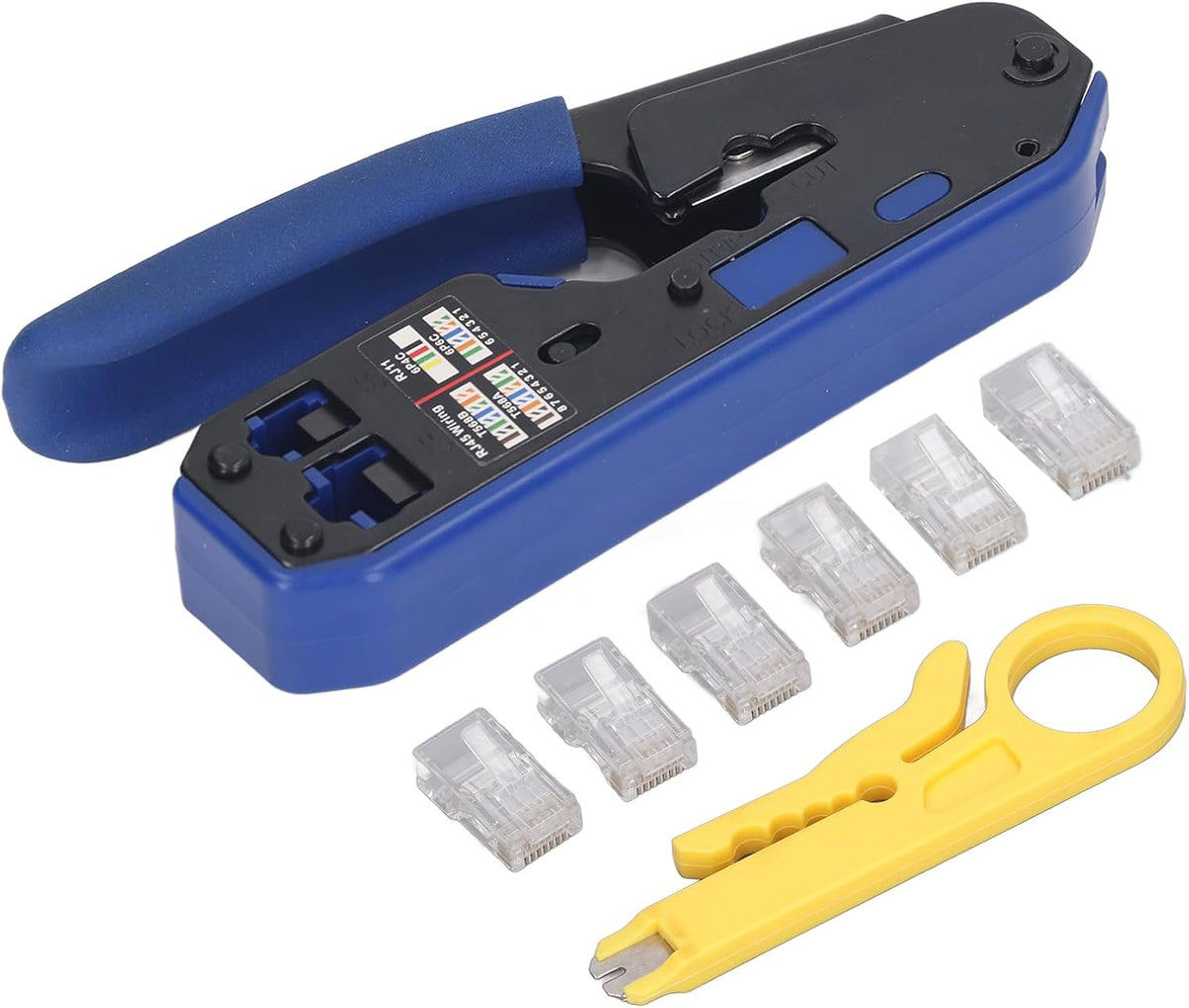 RJ45 Crimping Tool Kit, Alloy Steel 8P8C Jack Ethernet Crimper by Fafeicy