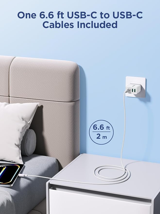 iPhone 16 15 Charger Fast Charging, 20W Dual Port USB C Charger Block with 6FT USB C Charging Cable Cord for iPhone 16 15 14 13 12 11 Pro Max XS, iPad, Samsung Phone, Tablet - Image 3