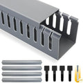 Cable Raceway 95" Open Slot Cable Management Kit Large Capacity Upgraded Snap Structure,Wire Cover Cord Hider for Under Desk&Industrial Network/PC/TVs- 23.6" X 1.97" X 1.97" X 4PCS LWH Grey Color by RJYKVS