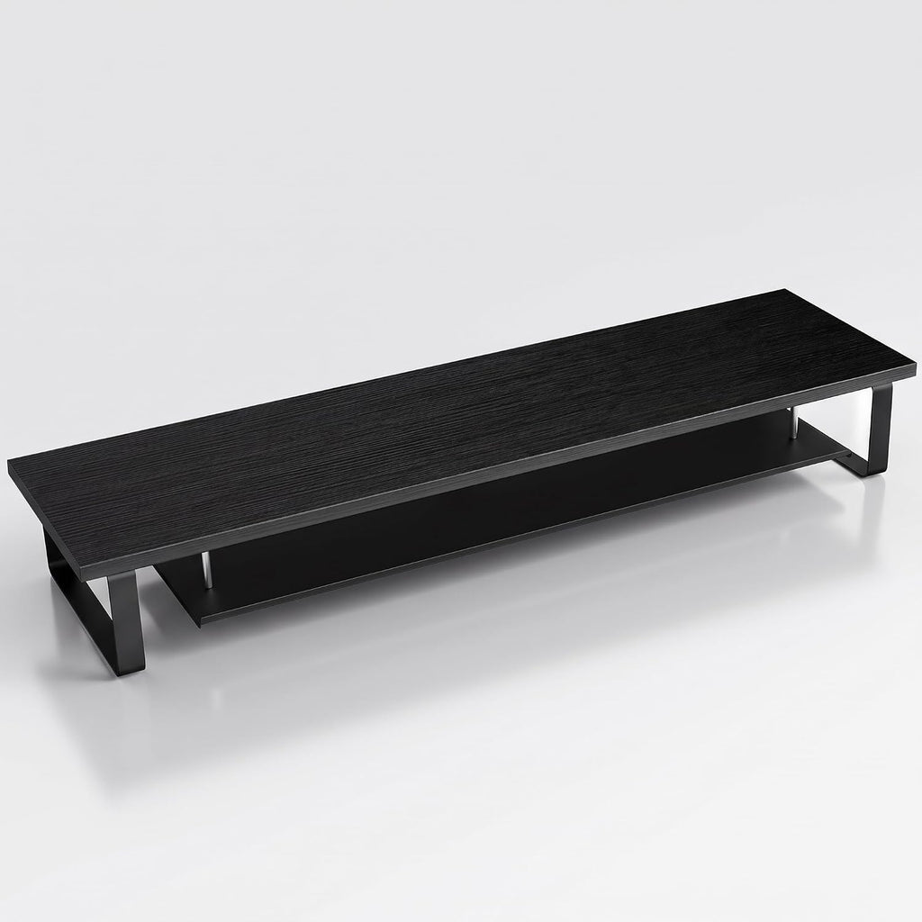 Aothia 2-Tier Monitor Stand, 35 in Desk Riser with Storage, Black by Aothia