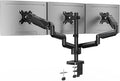 Triple Monitor Desk Mount for Computer Screens up to 32" | Holds up to 19.8 lbs Each, 3 Monitor Arm, Heavy Duty Stand Vesa Mount 75x75, 100x100 by ERGOFOCUS