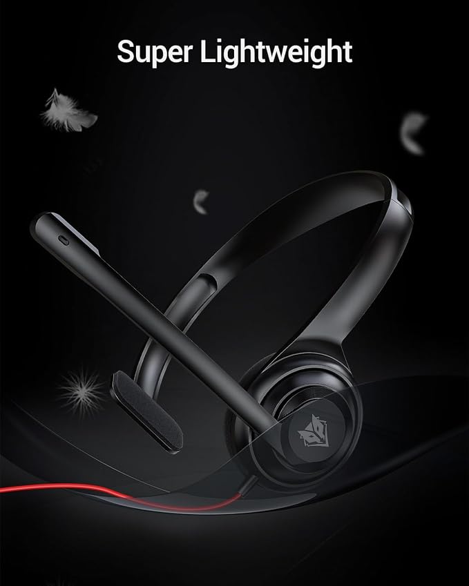 NUBWO HW02 USB Headset with Microphone Noise Cancelling &in-line Control, Ultra Comfort Computer Headset for Laptop pc, On-Ear Wired Office Call Center Headphone for Boom Skype Webinars（Black） - Image 3