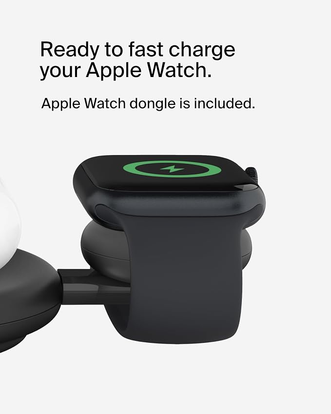 Belkin Qi2 15W Magnetic Wireless Charging Pad, 3 in 1 Fast Charger | MagSafe compatible, iPhone 17/16/15, AirPods, Apple Watch compatible, multi-device charging station, Magnetic - Image 5