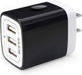 Wall Charger Plug, USB Plug Wall Outlet, 3 MultiPort Charger Station Cube | USBA Box Charger Outlet Base Brick Block Replacement for iPhone, iPad, and iWatch Charger Plug (Black) by AILKIN