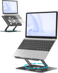 Aoviho 360° Rotating Laptop Stand for Desk | Adjustable, Foldable, Portable Aluminum Ergonomic Riser | Compatible with MacBook, Dell, HP & All Laptops 10-16 inch | Black by Aoviho