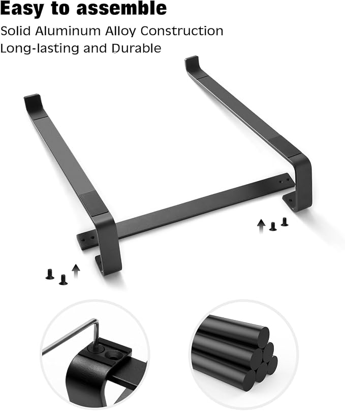 Thibault Laptop Stand for Desk - Aluminum Ergonomic Computer Stand，Laptop Riser, Cooling Laptop Holder, Compatible with MacBook Air Pro/Dell/HP/Lenovo/Alienware and 13-17 inches Laptops, Blue-Black - Image 6