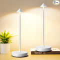 Set of 2 Cordless Rechargeable Led Table Lamp Battery Operated Light White | 6000mAh Touch 3 Color Dimming Portable Metal Outdoor Waterproof Light for Patio/Restaurant/Dining/Home by Tpczqj