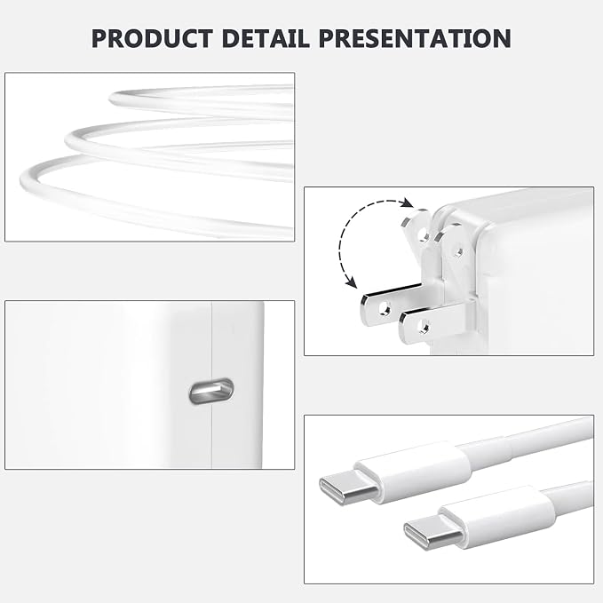 JEIBAO Mac Book Pro/Air Charger - 100W USB C Fast Charger Compatible with MacBook Pro/Air, M1 M2 M3 M4 M5, ipad Pro and All USB-C Laptops and Phones, 6.6ft Charger Cable - Image 3