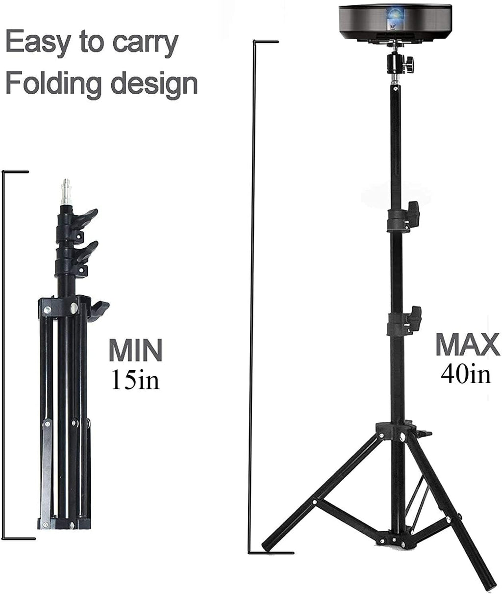 Projector Floor Stand, Portable Tripod Mount - Folding Stand for Projector, Camera, Webcam (18" to 40") - Supports Up to 3lbs (1.5kgs) - Image 7
